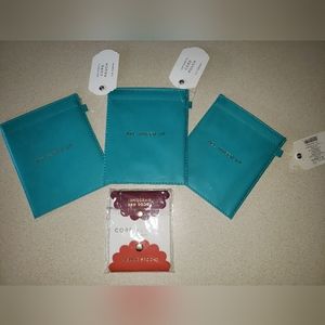 3) Cell Phone/Charger Cord Travel POUCHES + BONUS~ Turquoise Gold C.R. Gibson